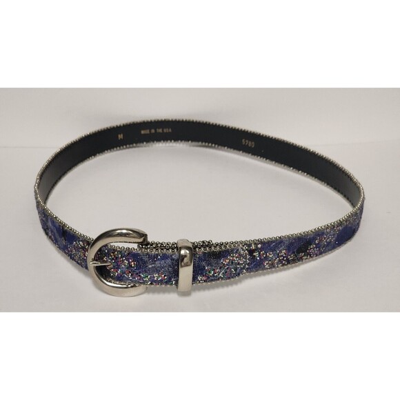Womens West Belt Blue Pink Green Sparkling Glitter #5780 Made in USA Size S/M - Picture 2 of 6
